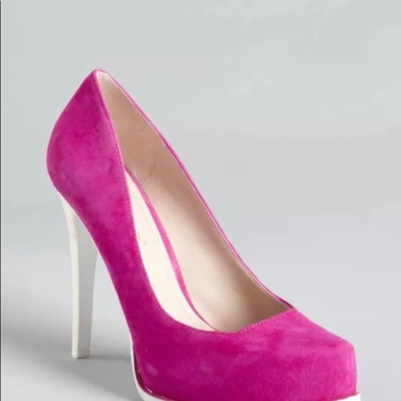 BCBGENERATION Pink Suede Platform Shoes Sz 8.5 - Picture 2 of 16